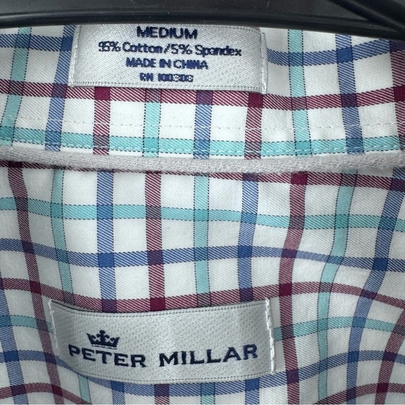 Peter Millar Blue and Red Casual Button Down Shirt - Picture 6 of 7
